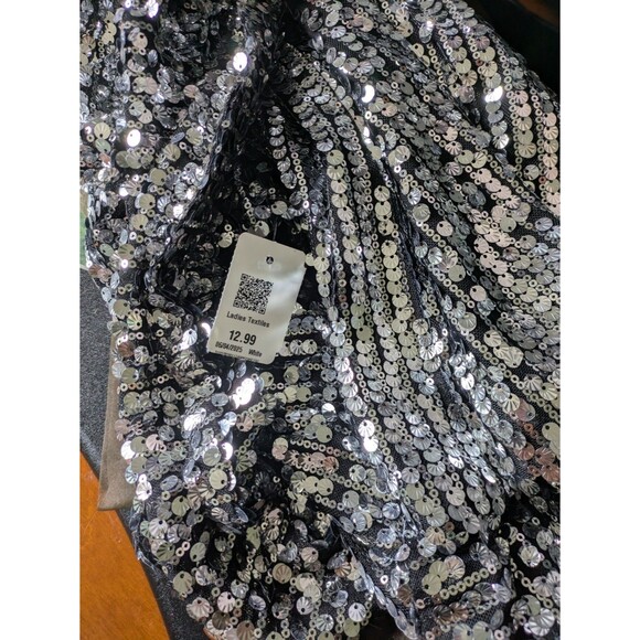 ZARA  SILVER SEQUIN MINI DRESS 2731/328 Size Medium - Picture 7 of 7